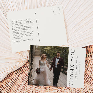 Modern Wedding Thank You Post Card