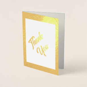Modern Wedding Thank You Real Gold  Foil Card