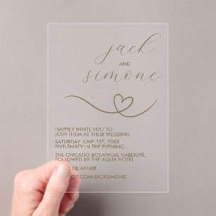 Modern Wedding Trendy Invites Dark Neutral Acrylic Invitations