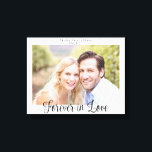 Modern Wedding Typography Forever in Love Photo<br><div class="desc">Modern Wedding Typography Forever in Love Photo Canvas Print. Remember your wedding, anniversary, or special day for years to come with this canvas customised with your photo and our elegant typography. Easy to customise with text, fonts, and colours. Created by Zazzle pro designer BK Thompson © exclusively for Cedar and...</div>