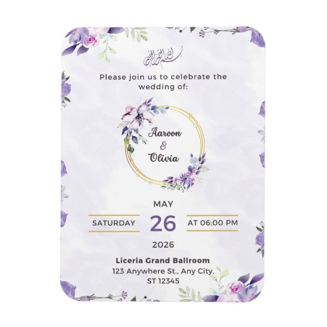Modern Wedding Visual Layout Mood Board Invitation Magnet (Vertical)