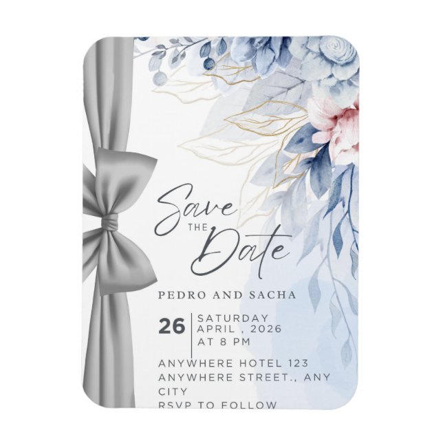 Modern Wedding Visual Layout Mood Board Invitation Magnet (Vertical)