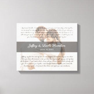 Modern Wedding Vow Art Marriage Anniversary Photo Canvas Print