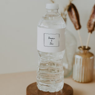 Modern Wedding Water Bottle Label