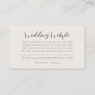 Modern Wedding Website QR Code RSVP Enclosure Card
