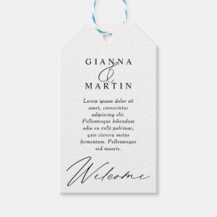 Modern Wedding Weekend Welcome Gift Tags