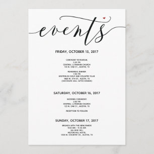 Modern Wedding Welcome and Itinerary card v3
