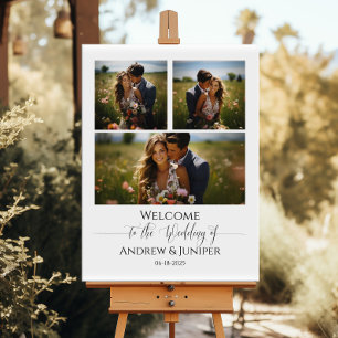 Modern wedding welcome sign elegant calligraphy