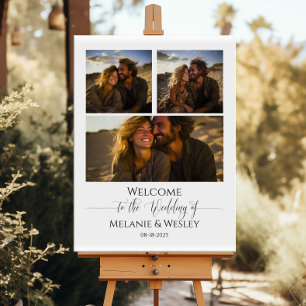 Modern wedding welcome sign elegant calligraphy