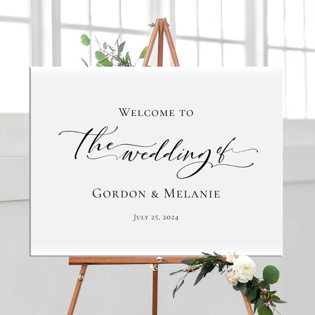 Modern wedding welcome sign, elegant calligraphy poster (Creator Uploaded)