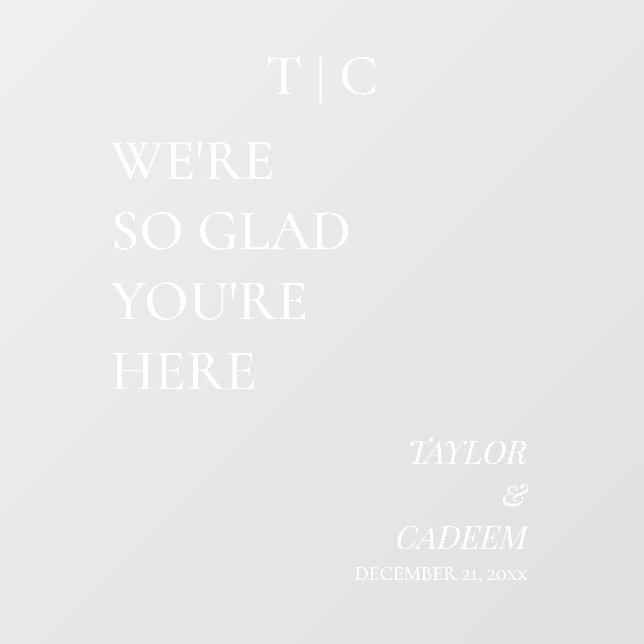 Modern wedding welcome sign mirror decal (Sheet)