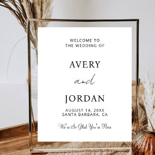 Modern Wedding Welcome We're So Glad You're Here  Poster