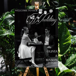 Modern Wedding Welcome with Photo Sign Poster