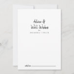 Modern Wedding Well Wishes Advice Card<br><div class="desc">This modern wedding well wishes advice card is perfect for a rustic wedding. The simple and elegant design features classic and fancy script typography in black and white. These cards are perfect for a wedding, bridal shower, baby shower, graduation party & more. Personalise the cards with the names of the...</div>