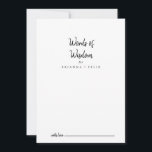 Modern Wedding Words of Wisdom Advice Card<br><div class="desc">This modern wedding words of wisdom advice card is perfect for a rustic wedding. The simple and elegant design features classic and fancy script typography in black and white. These cards are perfect for a wedding, bridal shower, baby shower, graduation party & more. Personalise the cards with the names of...</div>