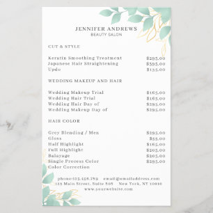 Modern, Weiss-Grün Leafy Flyer