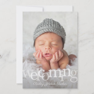 Modern Welcome Baby Birth Announcement Card