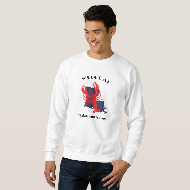 Modern welcome crawfish Louisiana custom name  Sweatshirt (Front Full)
