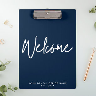 Modern Welcome Dental Office Logo Clipboard