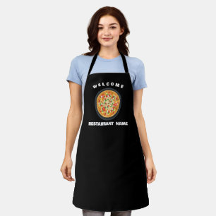 Modern welcome Pizza seafood Personalise name Apron