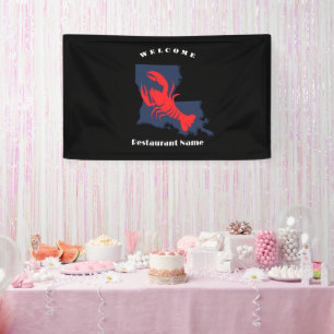 Modern welcome red crayfish Louisiana custom name Banner