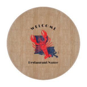 Modern welcome red crayfish Louisiana custom name Cutting Board