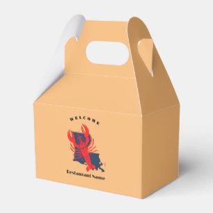 Modern welcome red crayfish Louisiana custom name Favour Box