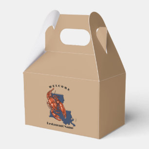 Modern welcome red crayfish Louisiana custom name Favour Box