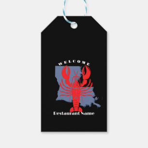 Modern welcome red crayfish Louisiana custom name Gift Tags