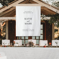 Modern Welcome To Our Wedding Fabric Sign