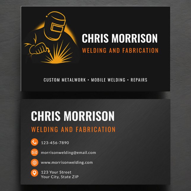 Modern Welder Welding Fabricator Business Card (Creator Uploaded)