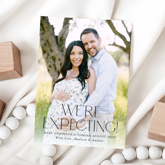 Modern We're Expecting 2 Photo Pregnancy Announcement (Creator Uploaded)