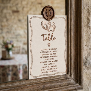 Modern Western Horseshoe Table Number Seating Card