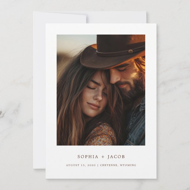 Modern Western Photo Boots Save the Date  Invitation (Front)