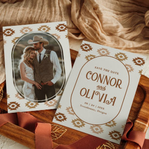 Modern Western Photo Save the Date Card