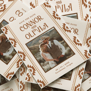 Modern Western Photo Save the Date Card