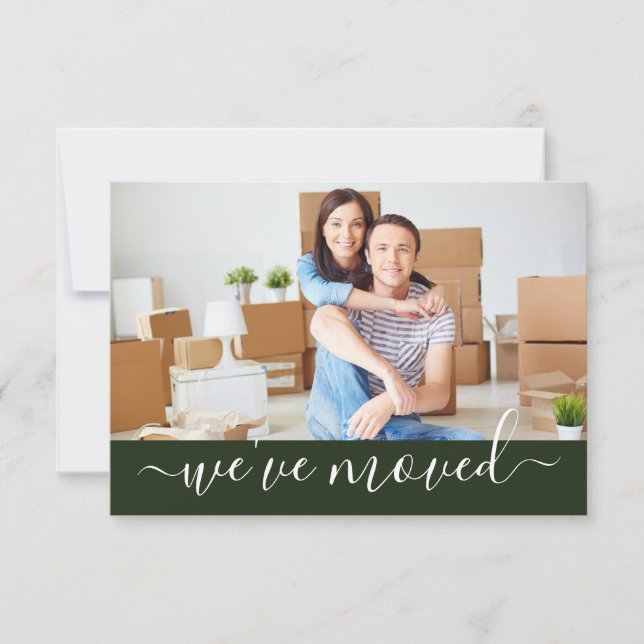 Modern We've Moved Change of Address Photo  Announcement (Front)