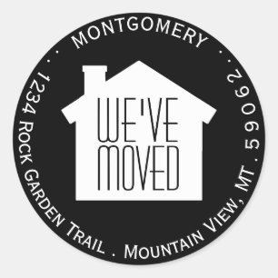 Modern We've Moved Circle Return Address Labels
