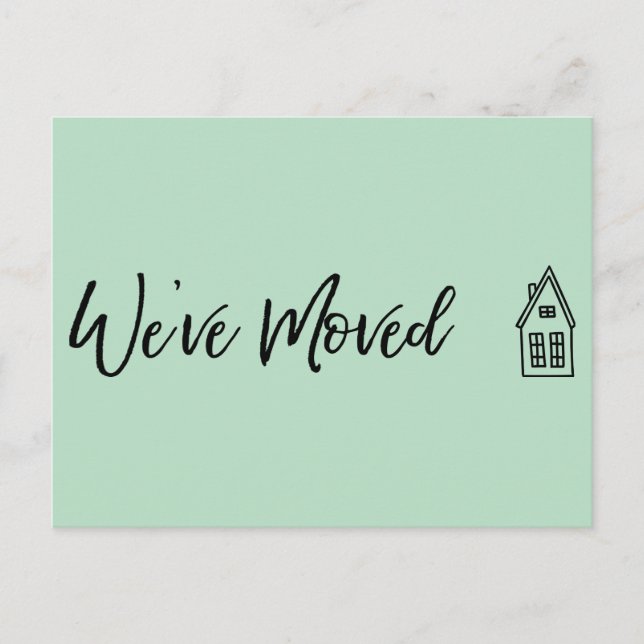 Modern We've Moved  Little House Drawing Mint Postcard (Front)