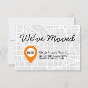 Modern We've Moved Map New Home Address Moving Announcement