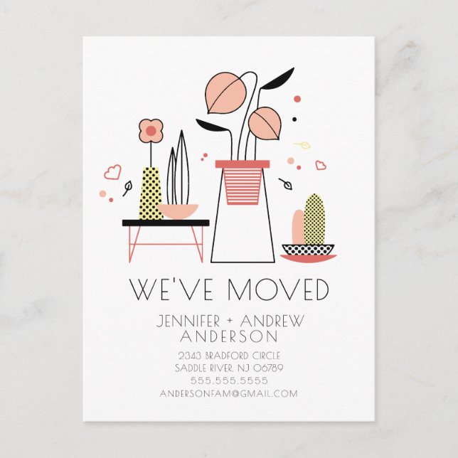 Modern We've Moved Moving Announcement Post Card (Front)