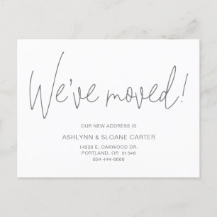 Modern We've Moved New Home Grey Announcement Postcard