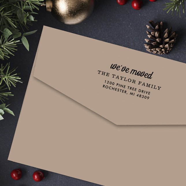 Modern Weve Moved New Return Address Self-inking Stamp (Creator Uploaded)