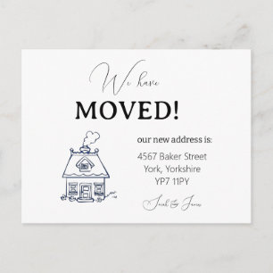 Modern We've Moved Script Moving Announcement  Postcard