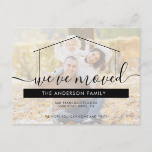 Modern We've Moved Script New Home Photo Moving Announcement Postcard