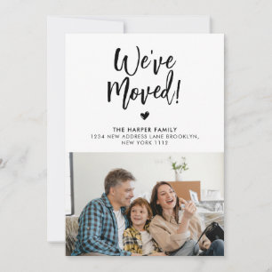 Modern We've Moved Script Photo Moving Announcement