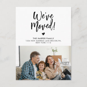 Modern We've Moved Script Photo Moving Announcement Postcard