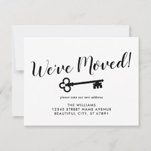 Modern We'ved Moved Key New Home Address Moving Announcement