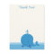 Modern Whale Baby Shower Thank You Flat Card