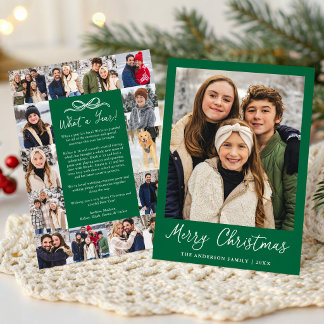 Modern What a Year in Review Family Photo Collage Holiday Card